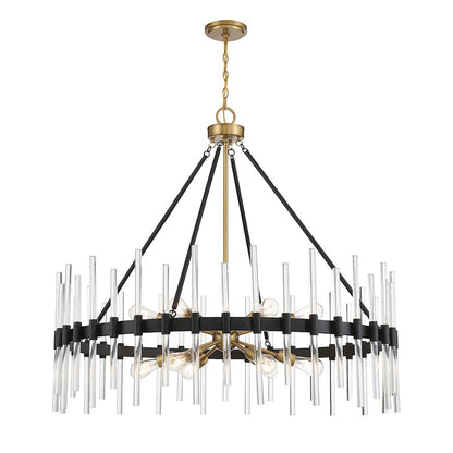 15 Light Chandelier, Warm Brass