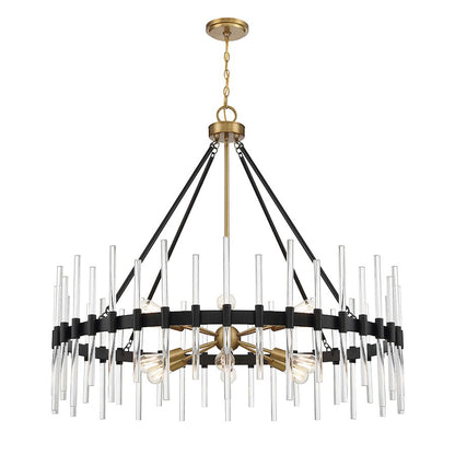 15 Light Chandelier, Warm Brass