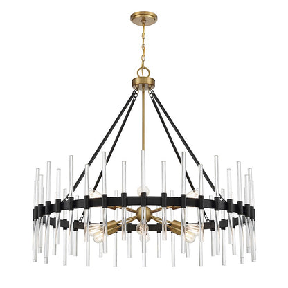 15 Light Chandelier, Warm Brass