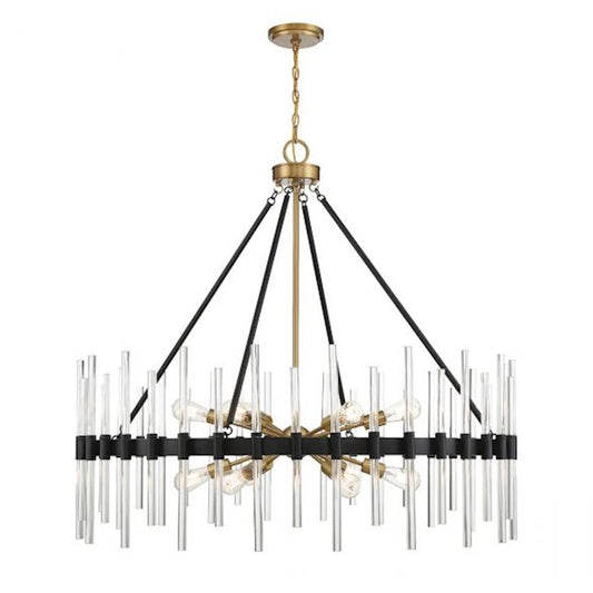 12 Light Chandelier, Black