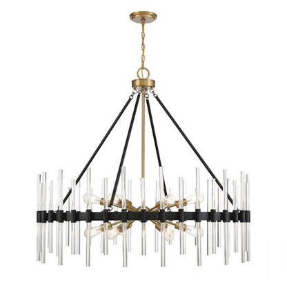 12 Light Chandelier, Black