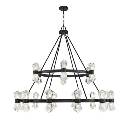 12 Light LED Chandelier, Matte Black