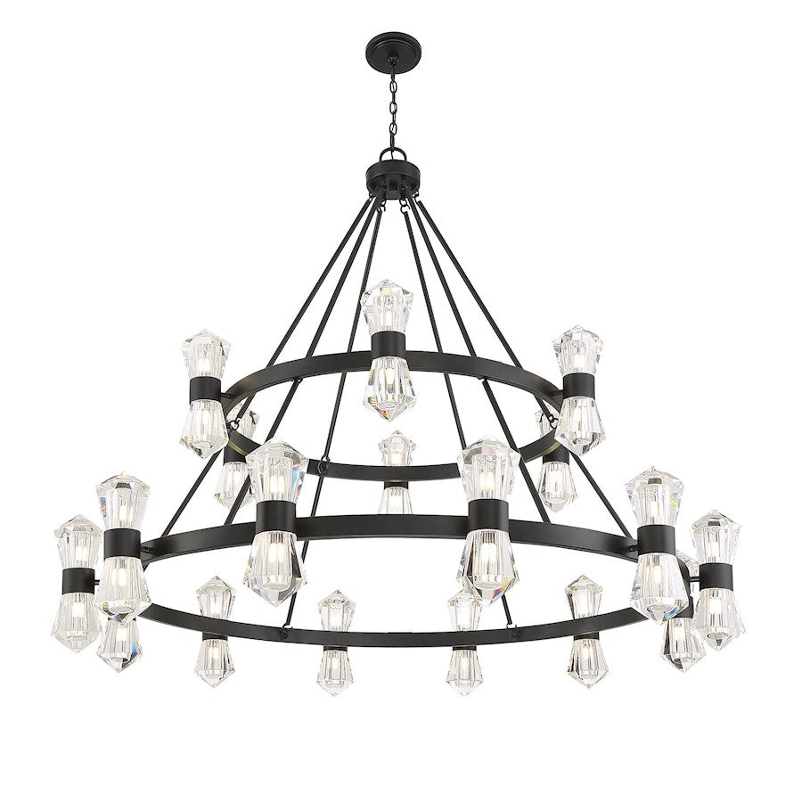 36-Light LED Chandelier, Matte Black