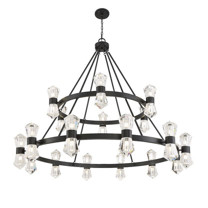 36-Light LED Chandelier, Matte Black