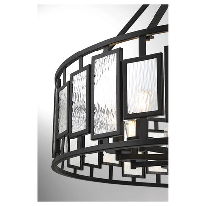 10 Light Chandelier, Matte Black