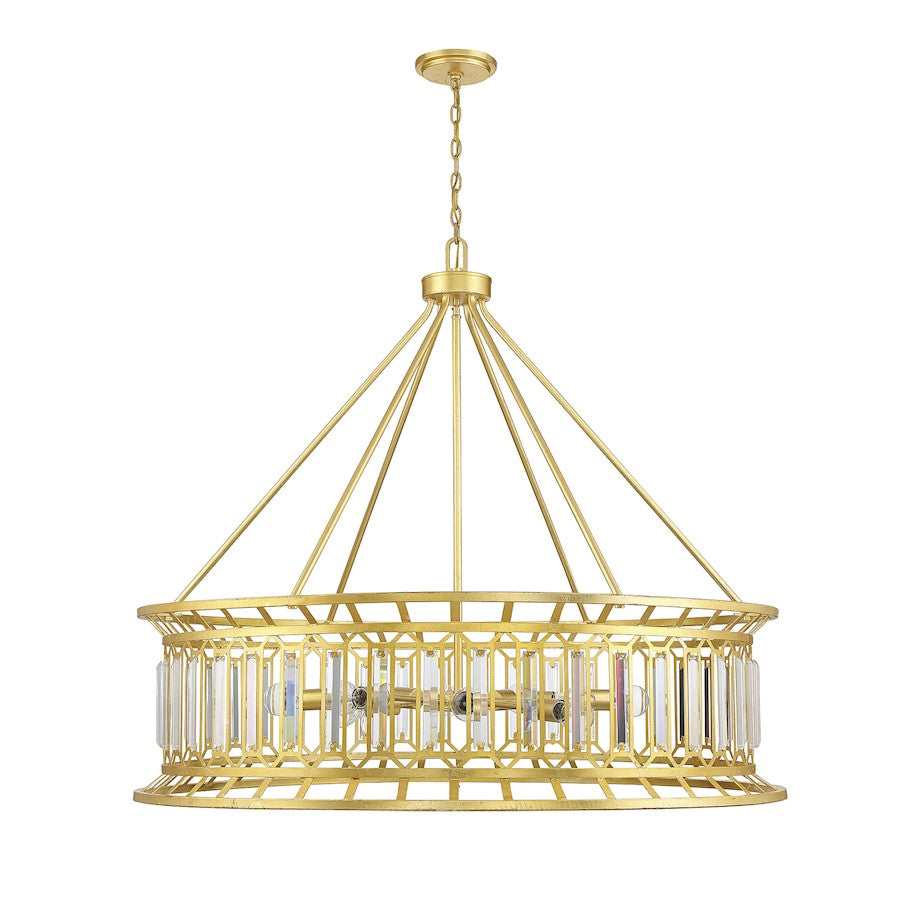 10 Light Chandelier, True Gold