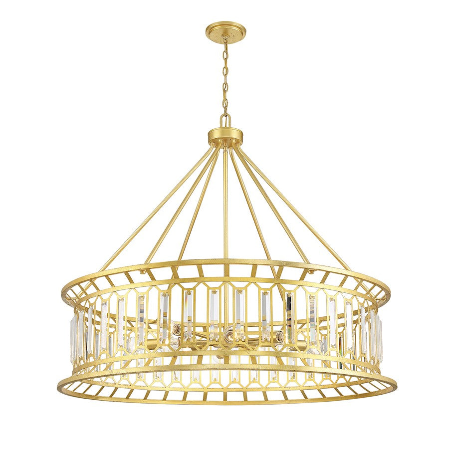 10 Light Chandelier, True Gold