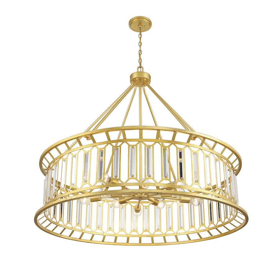 10 Light Chandelier, True Gold