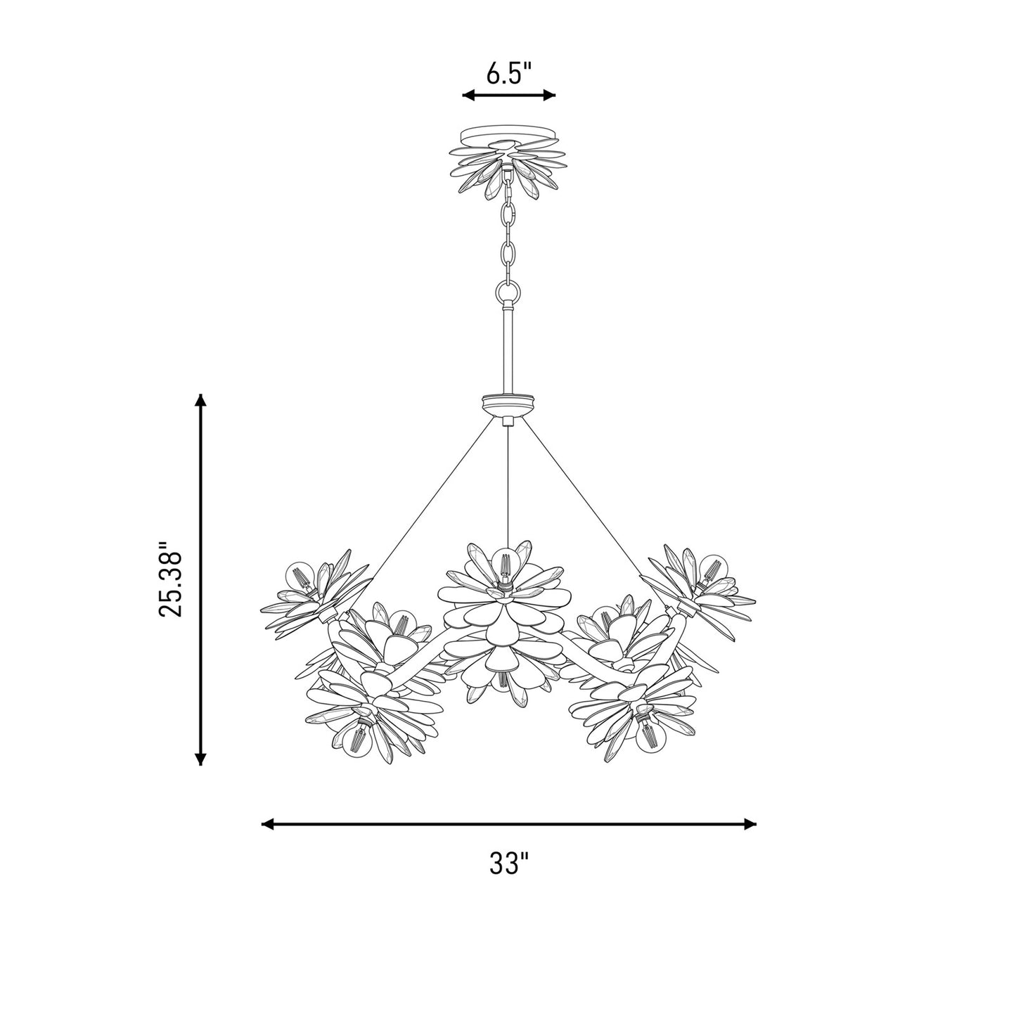 16 Light Chandelier, Delphine