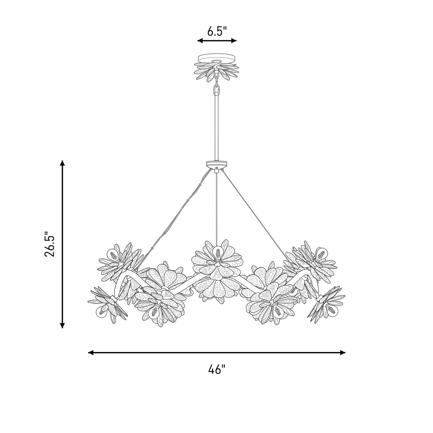 16 Light Chandelier, Delphine
