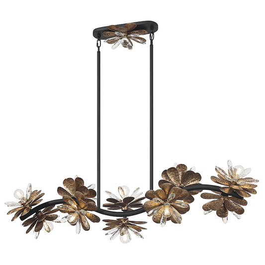 10 Light Linear Chandelier, Delphine