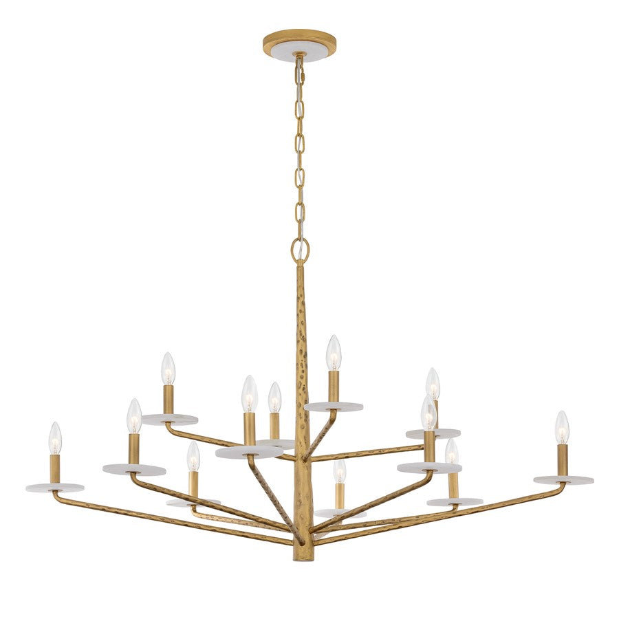Savoy House Judi 12 Lt Chandelier, Distressed Gold - 1-1966-12-60