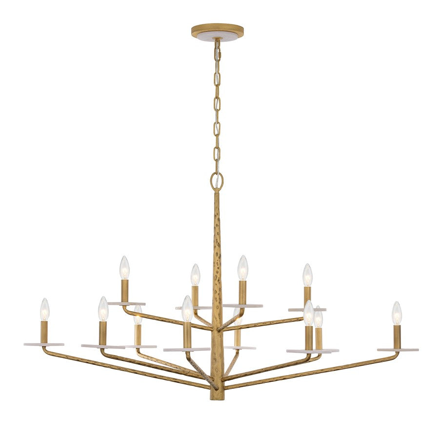 Savoy House Judi 12 Lt Chandelier, Distressed Gold
