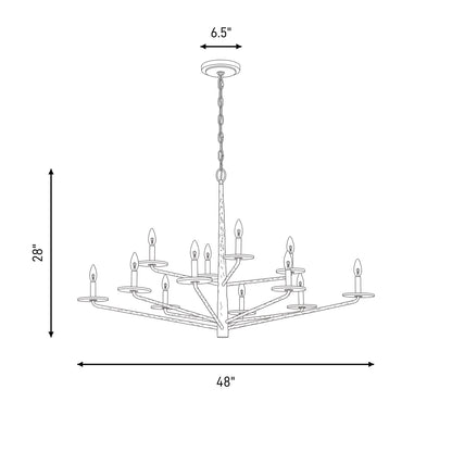 Savoy House Judi 12 Lt Chandelier, Distressed Gold