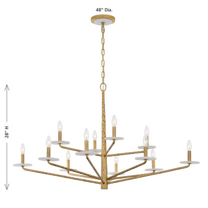 Savoy House Judi 12 Lt Chandelier, Distressed Gold