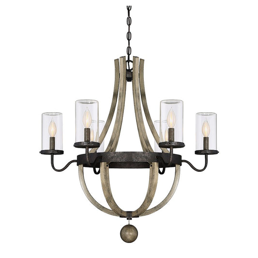 6 Light Outdoor Chandelier, Weathervane