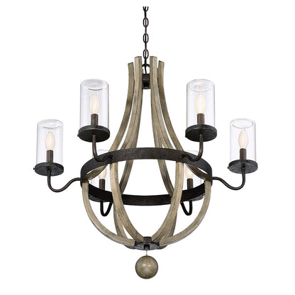 6 Light Outdoor Chandelier, Weathervane