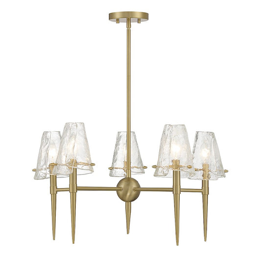 5-Light Chandelier, Warm Brass