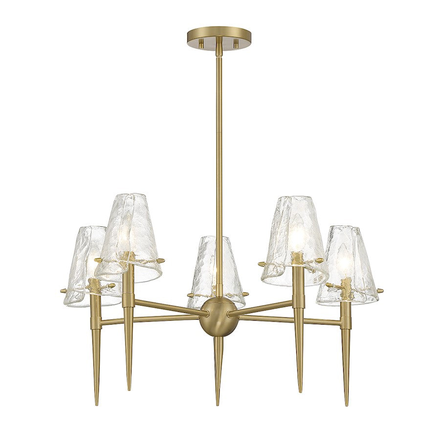 5-Light Chandelier, Warm Brass