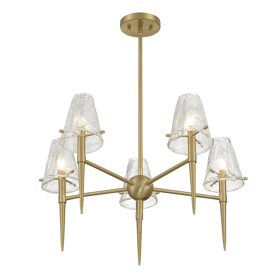 5-Light Chandelier, Warm Brass