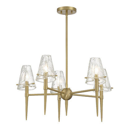 5-Light Chandelier, Warm Brass