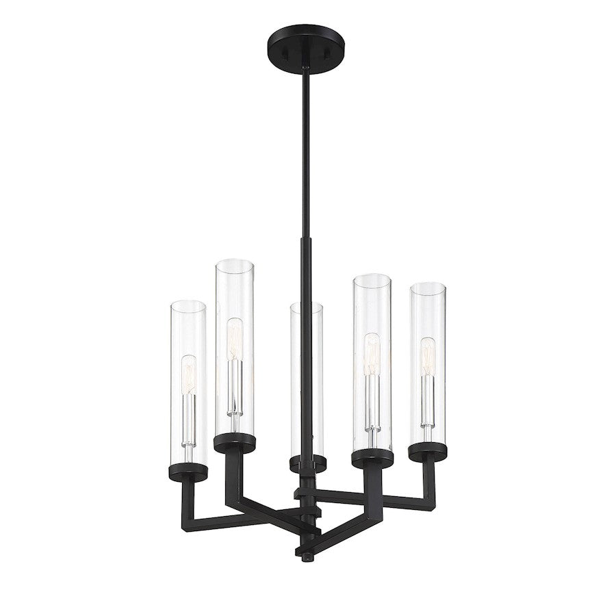 5 Light Adjustable Chandelier, Black