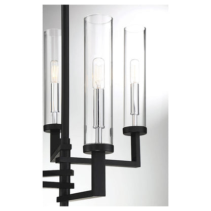 5 Light Adjustable Chandelier, Black