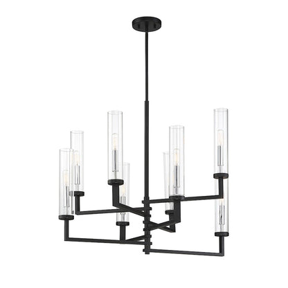 8 Light Adjustable Chandelier, Black