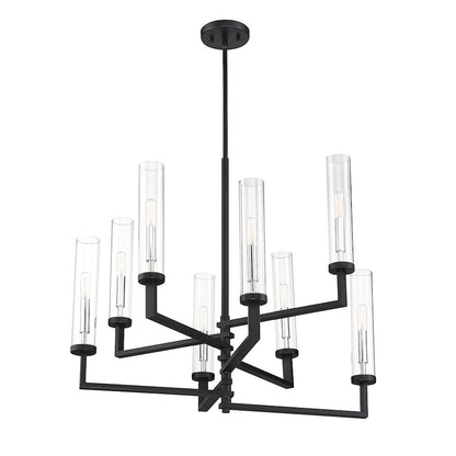 8 Light Adjustable Chandelier, Black