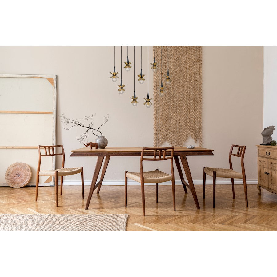 9 Light Linear Chandelier, Black