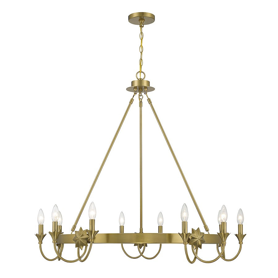 Savoy House Sullivan 10-Light Chandelier, Warm Brass - 1-2208-10-322