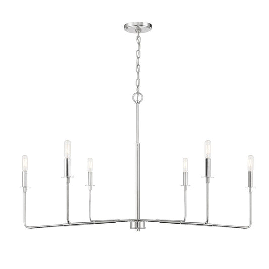 Savoy House Salerno 6-Light Chandelier, Polished Nickel - 1-2221-6-109