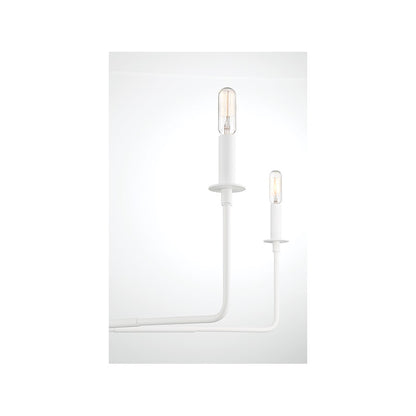 6 Light Chandelier, White Bisque