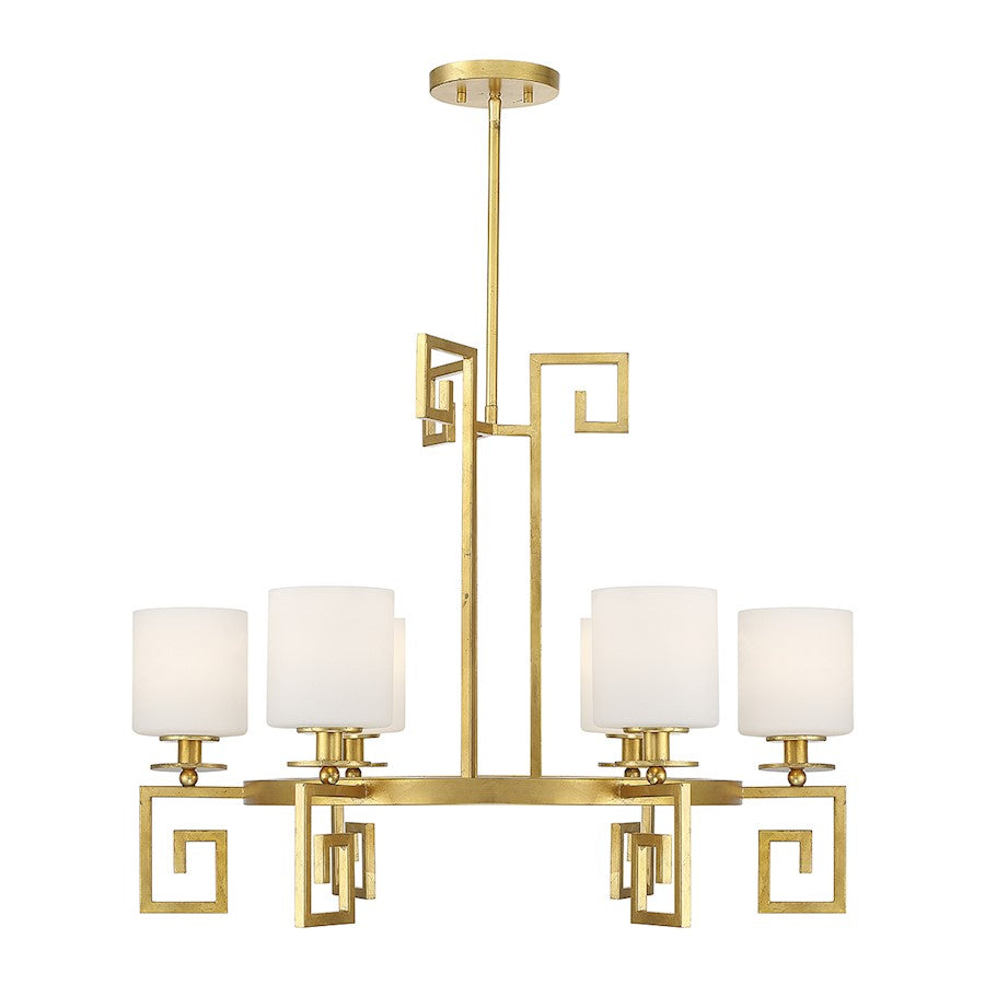 6 Light Chandelier, True Gold