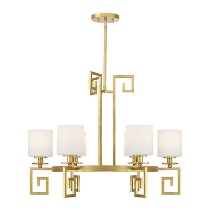 6 Light Chandelier, True Gold