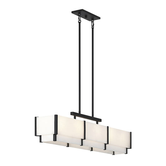 5-Light Linear Chandelier, Black Cashmere