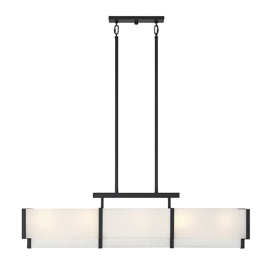 5-Light Linear Chandelier, Black Cashmere