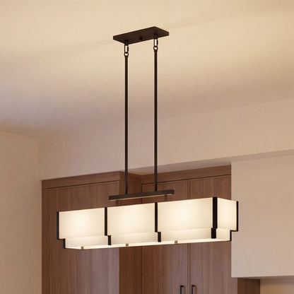 5-Light Linear Chandelier, Black Cashmere