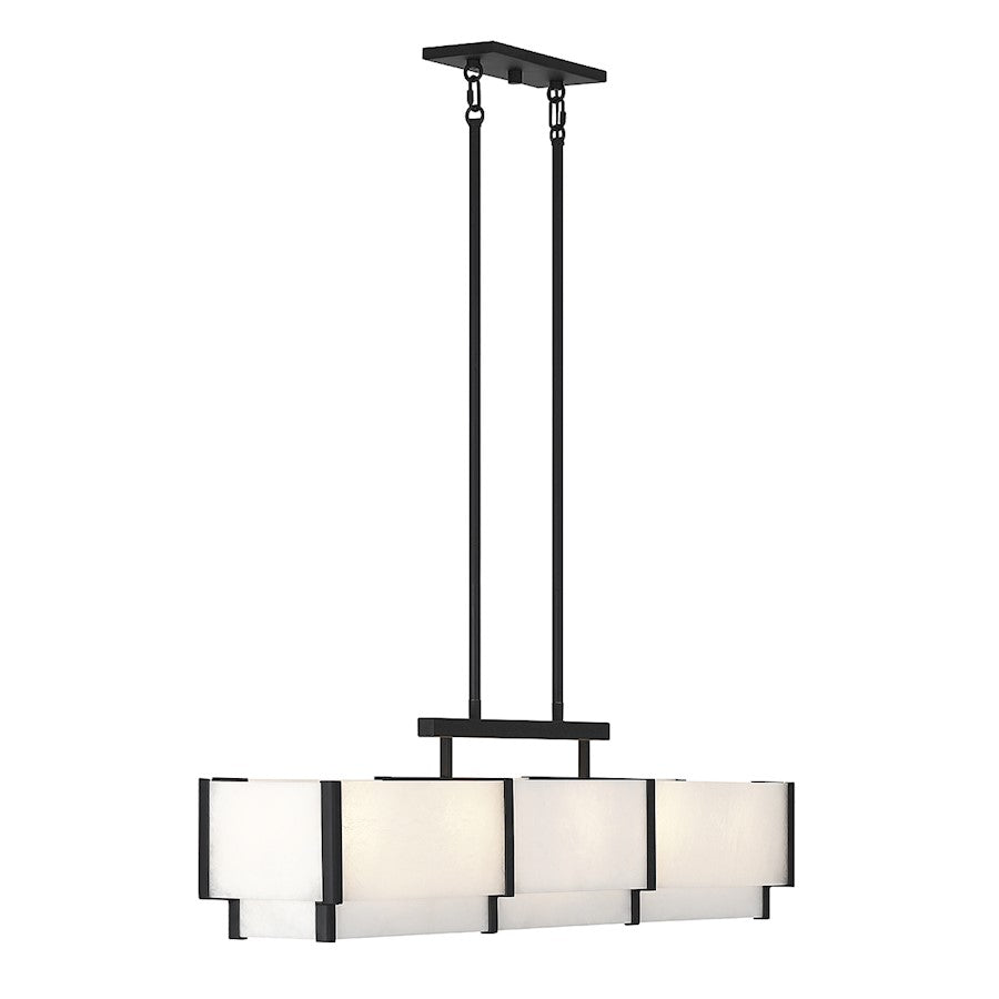 5-Light Linear Chandelier, Black Cashmere