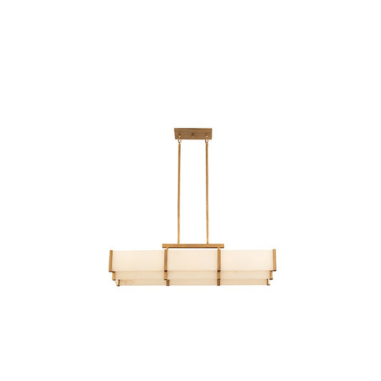 5-Light Linear Chandelier, Distressed Gold