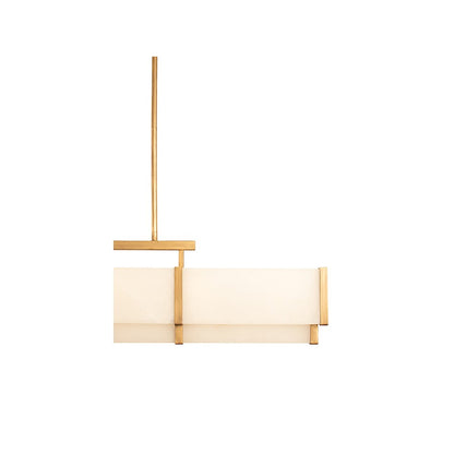 5-Light Linear Chandelier, Distressed Gold