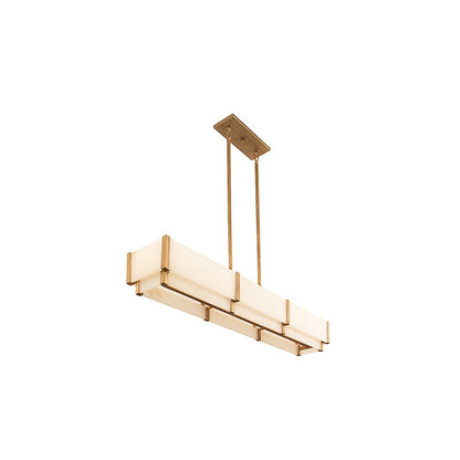 5-Light Linear Chandelier, Distressed Gold