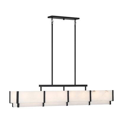 8-Light Linear Chandelier, Black Cashmere