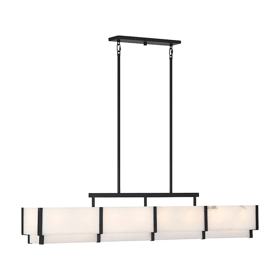 8-Light Linear Chandelier, Black Cashmere