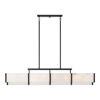 8-Light Linear Chandelier, Black Cashmere