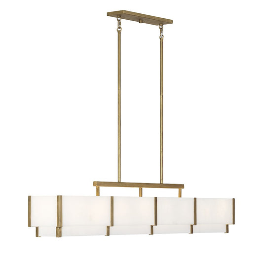 8-Light Linear Chandelier, Black Cashmere