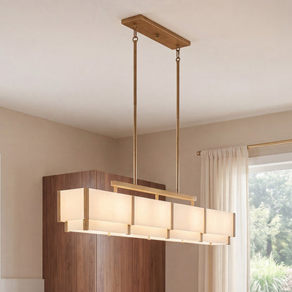 8-Light Linear Chandelier, Black Cashmere