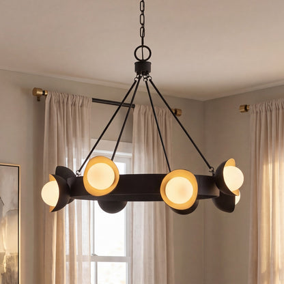 Savoy House Pierson 8Lt Chandelier, Black Cashmere/True Gold