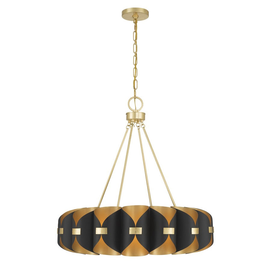 Savoy House Pelham 16Lt Chandelier, Black Cashmere/True Gold