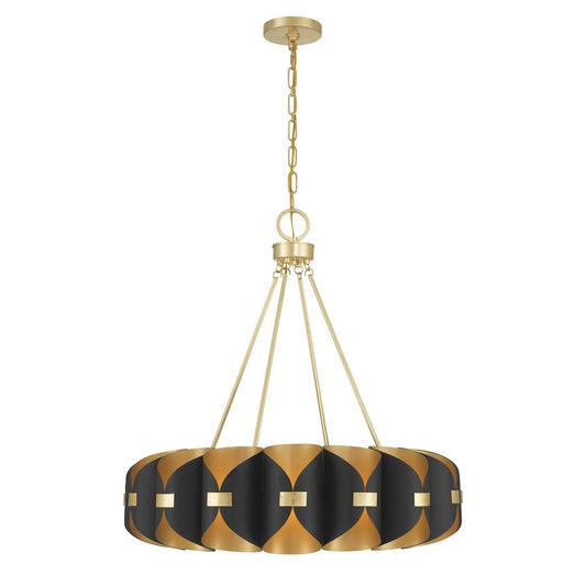 Savoy House Pelham 16Lt Chandelier, Black Cashmere/True Gold